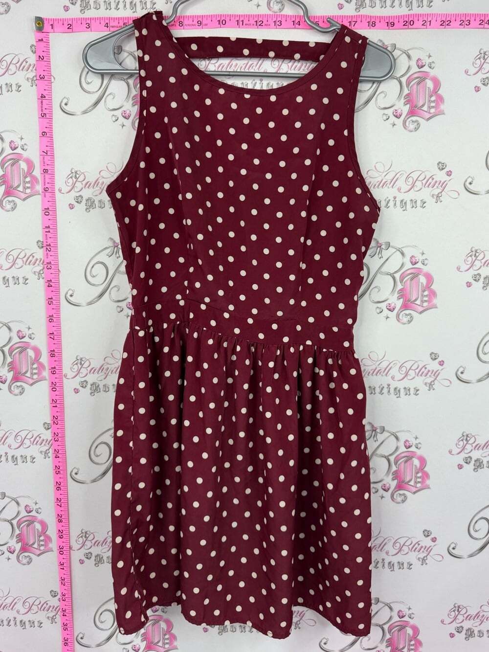 ESTAM dress polka dot Sleeveless Burgundy Polka Dot Mini Dress